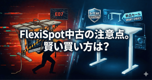 【後悔したくないあなたへ】FlexiSpotをジモティーで買う前に知るべきリスクと賢い入手方法を徹底解説のアイキャッチ画像。