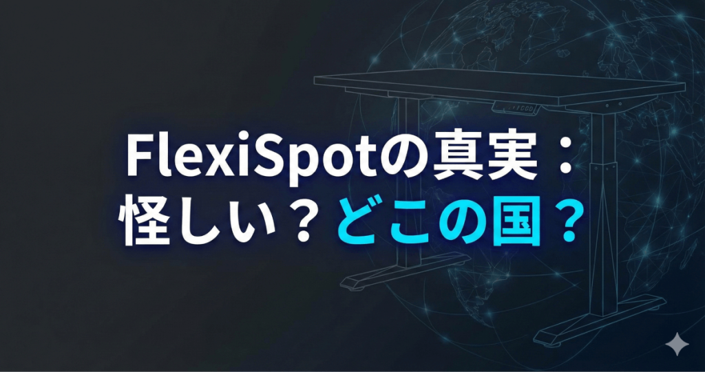 注文ボタンを押す前にチェック！FlexiSpotはどこの国の会社？後悔しないための信頼性とサポート体制のアイキャッチ画像。