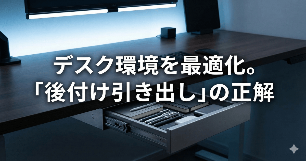 散らかったデスクとおさらば！後付け引き出しおすすめ15選｜穴あけ不要・100均DIY・A4対応を徹底比較【2026年最新】のアイキャッチ画像。